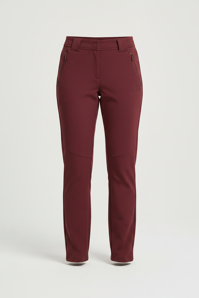 Pantalon Randonnée Femme Bordeaux Slim Élastique Confortable - Polyester - vue 3