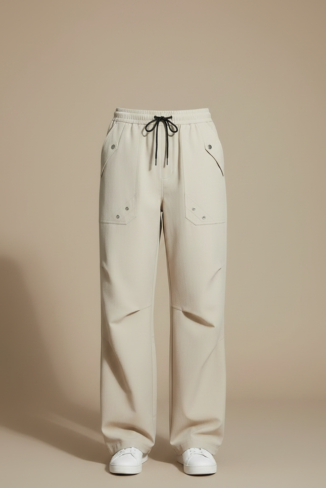 Pantalon Randonnée Beige Ample Cordon Décontracté Femme - Polyester - vue 3