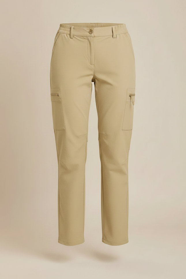 Pantalon Randonnée Beige Cargo Léger Femme Convertible - Polyester - vue 3
