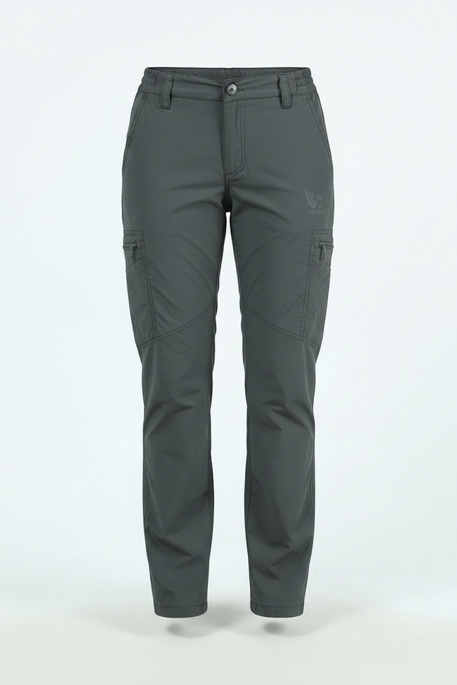 Pantalon Randonnée Gris Femme Léger Respirant Imperméable - Polyester - vue 3