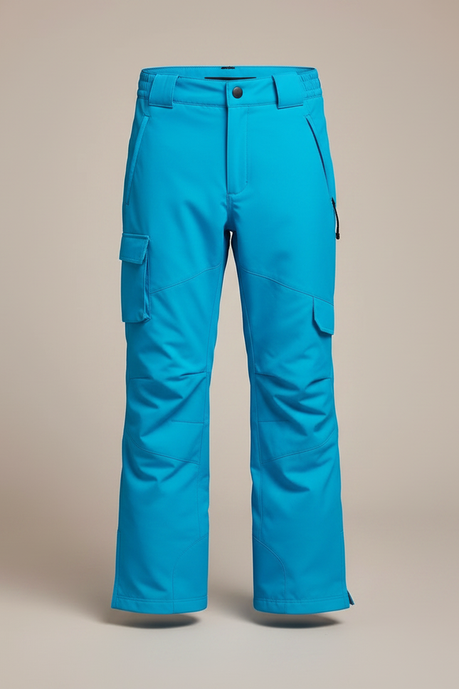 Pantalon Randonnée Enfant Bleu Cargo Imperméable Bretelles - Polyester - vue 3