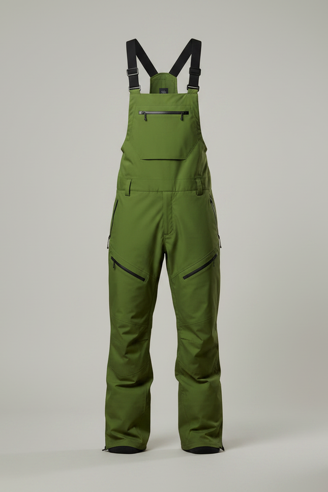 Pantalon Randonnée Vert Bretelles Imperméable Hiver Homme - Polyester - vue 3