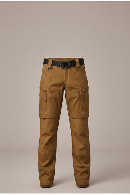 Pantalon Randonnée Marron Multipoches Enfant Robuste - Toile - vue 3