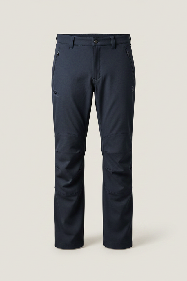 Pantalon Randonnée Noir Homme Coupe Droite Imperméable - Marine Polyester - vue 3