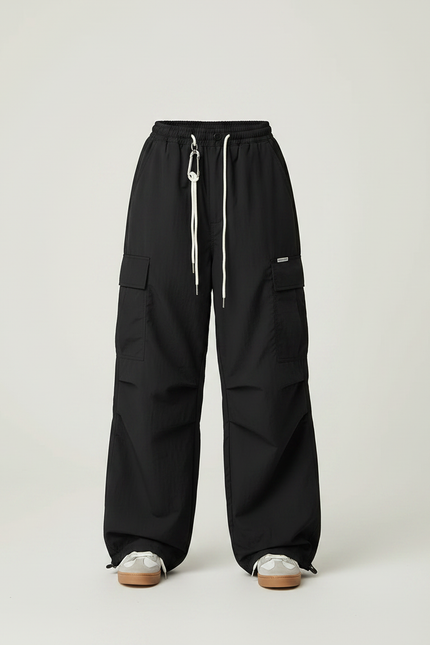Pantalon Randonnée Noir Ample Cargo Décontracté Femme - Polyester - vue 3