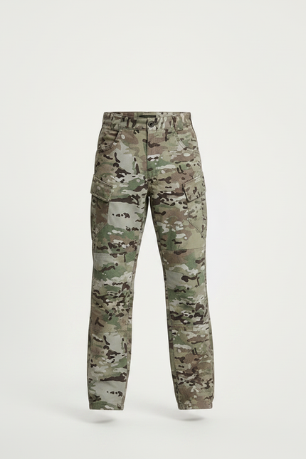 Pantalon Randonnée Camouflage Militaire Multi-Poches Enfant - Multicolore Polyester - vue 3