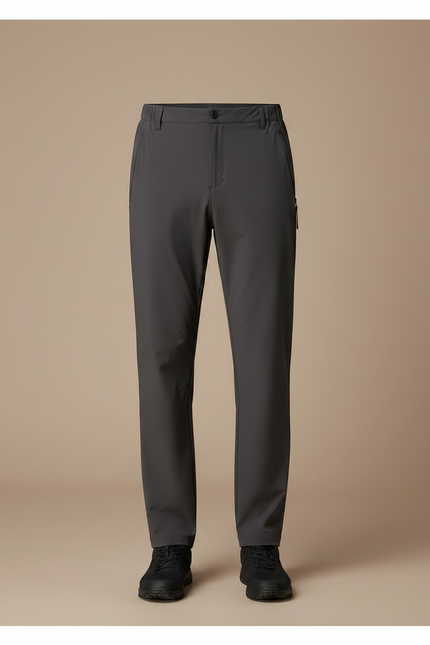 Pantalon Randonnée Gris Anthracite Coupe Droite Élastique - Polyester - vue 3