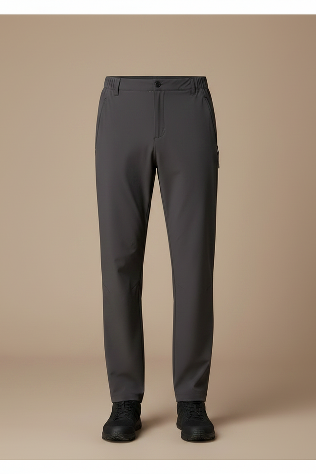 Pantalon Randonnée Gris Anthracite Coupe Droite Élastique - Polyester - vue 3