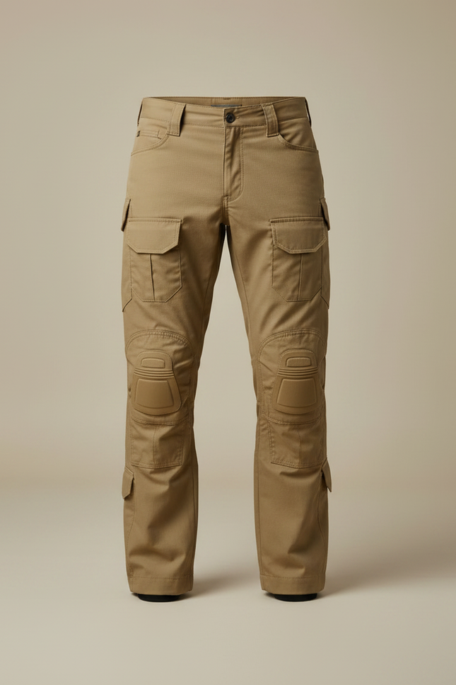 Pantalon Randonnée Kaki Homme Cargo Renforcé Tactique - Toile - vue 3