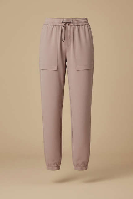 Pantalon Randonnée Femme Cargo Ample Taille Haute Rose - Polyester - vue 3