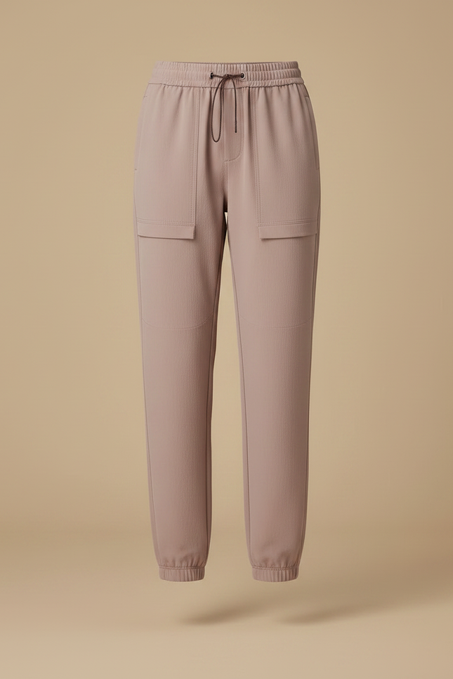 Pantalon Randonnée Femme Cargo Ample Taille Haute Rose - Polyester - vue 3