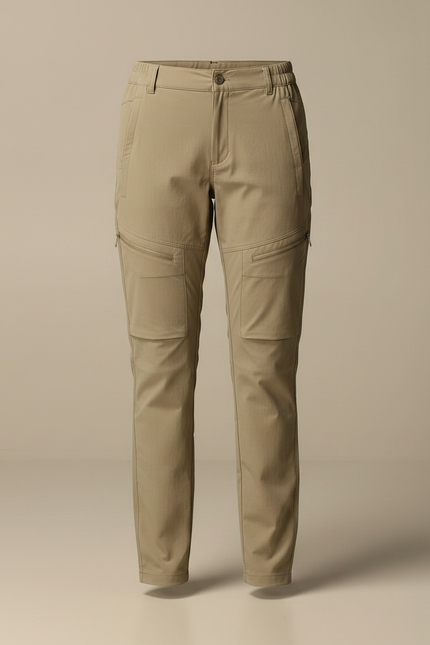 Pantalon Randonnée Kaki Cargo Stretch Femme - Polyester - vue 3