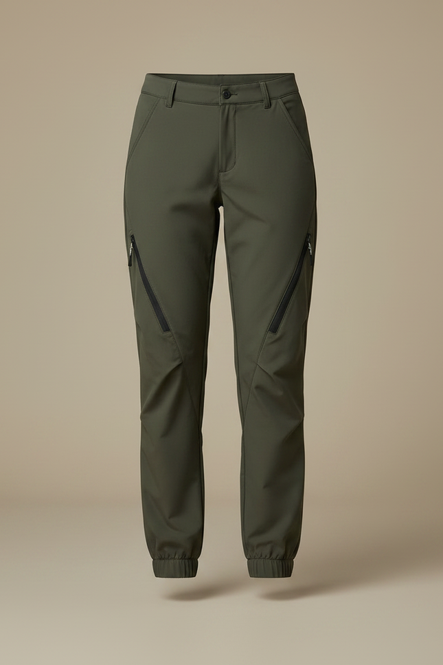 Pantalon Pluie Randonnée Femme - Kaki Polyester - vue 3