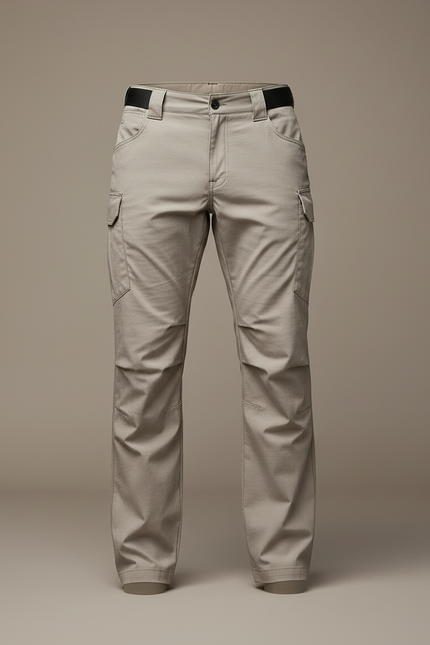 Pantalon Randonnée Beige Cargo Tactique Homme Multi-Poches - Polyester - vue 3