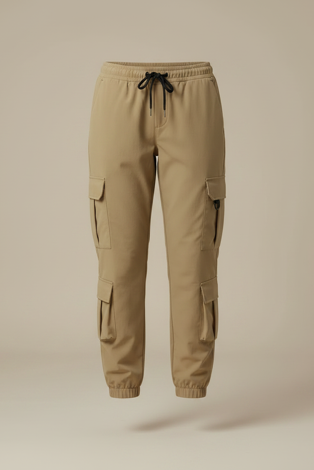 Pantalon Randonnée Beige Cargo Confortable Multipoches Femme - Gabardine - vue 3