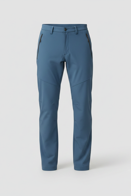 Pantalon Randonnée Bleu Marine Coupe Droite Zippé - Polyester - vue 3
