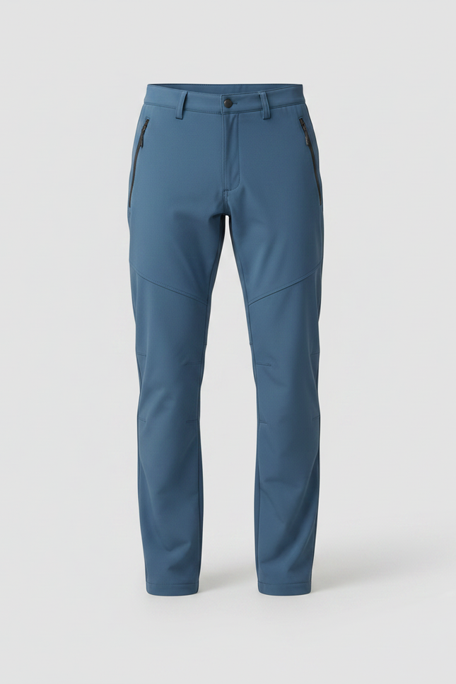 Pantalon Randonnée Bleu Marine Coupe Droite Zippé - Polyester - vue 3