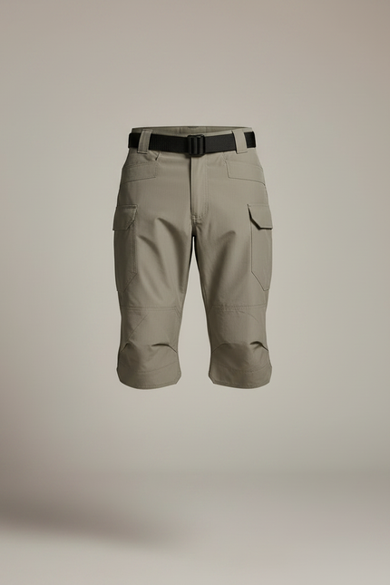 Pantalon Randonnée Capri Gris Multipoches Tactique Homme - Kaki Polyester - vue 3
