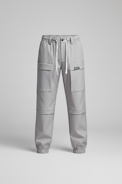 Pantalon Randonnée Gris Enfant Cargo Confortable Élastiqué - Polyester - vue 3