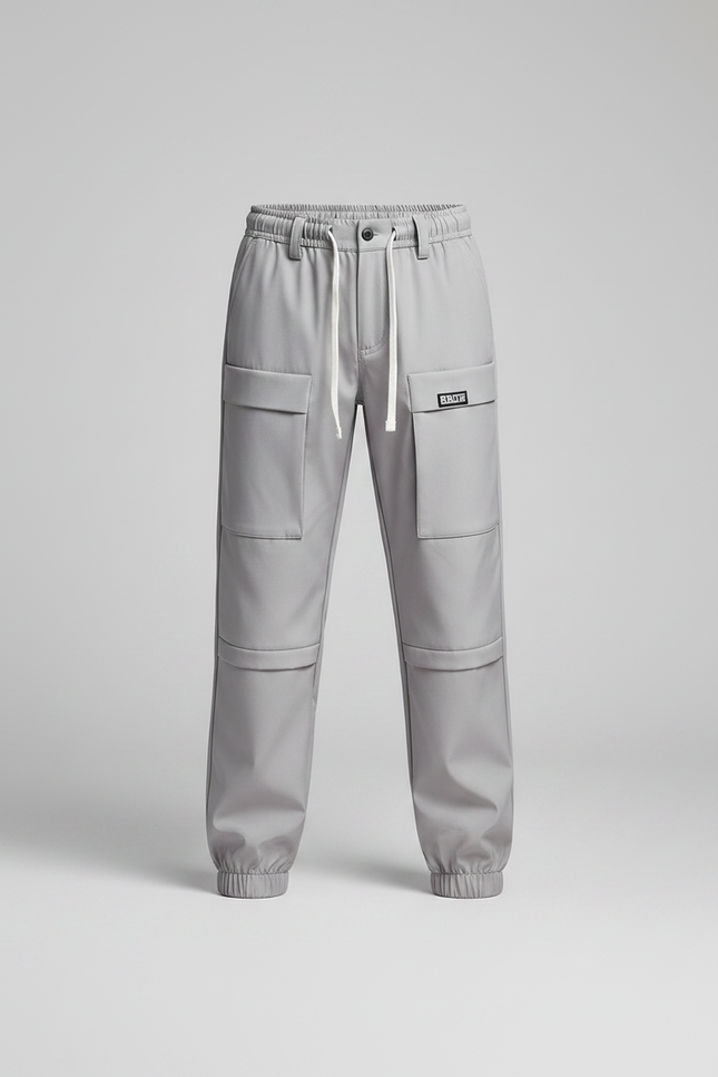 Pantalon Randonnée Gris Enfant Cargo Confortable Élastiqué - Polyester - vue 3