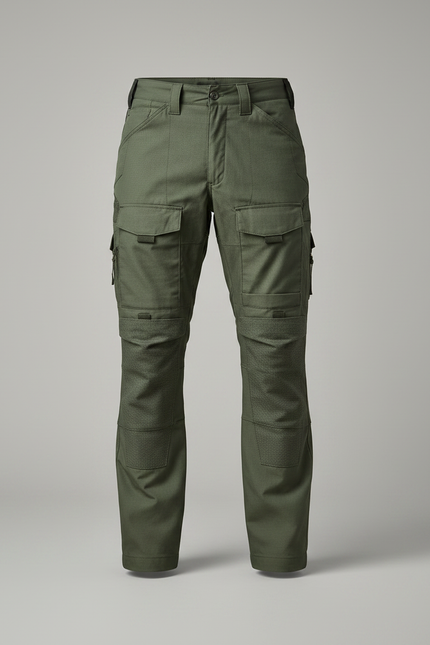 Pantalon Randonnée Vert Militaire Cargo Tactique Homme - Polyester - vue 3