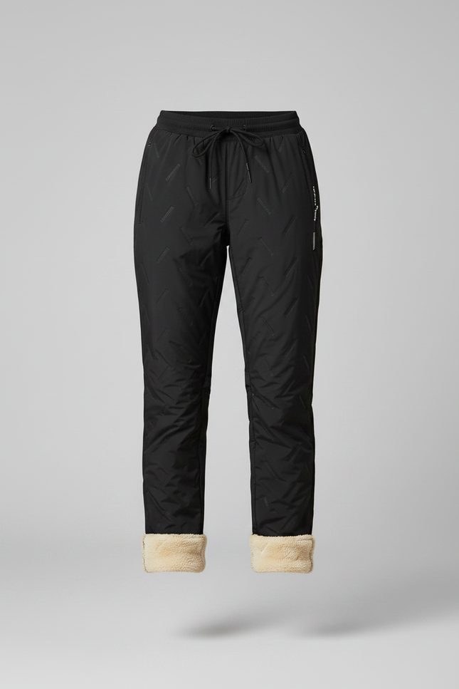 Pantalon Randonnée Noir Matelassé Doublé Polaire Femme Chaud - Polyester - vue 3