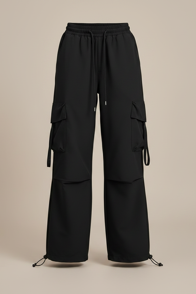 Pantalon Randonnée Noir Multipoches Ample Décontracté Enfant - Polyester - vue 3