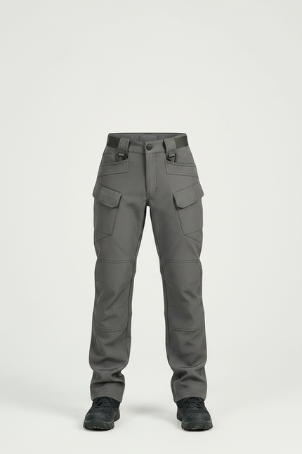 Pantalon Randonnée Gris Cargo Multipoches Enfant Renforcé - Polyester - vue 3