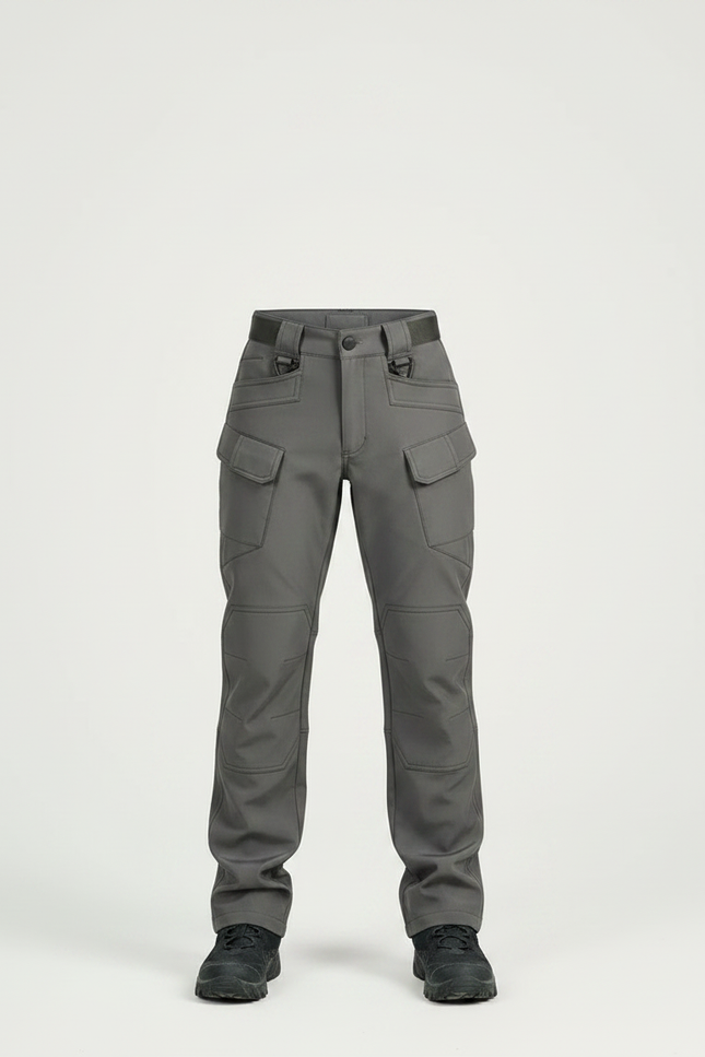 Pantalon Randonnée Gris Cargo Multipoches Enfant Renforcé - Polyester - vue 3