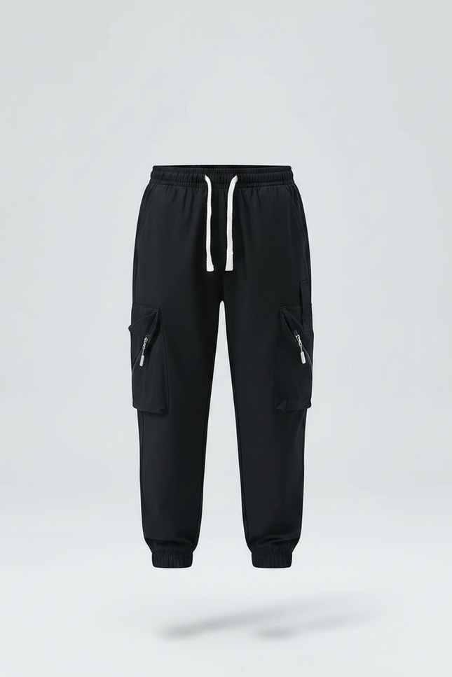 Pantalon Randonnée Noir Cargo Enfant Léger - Polyester - vue 3