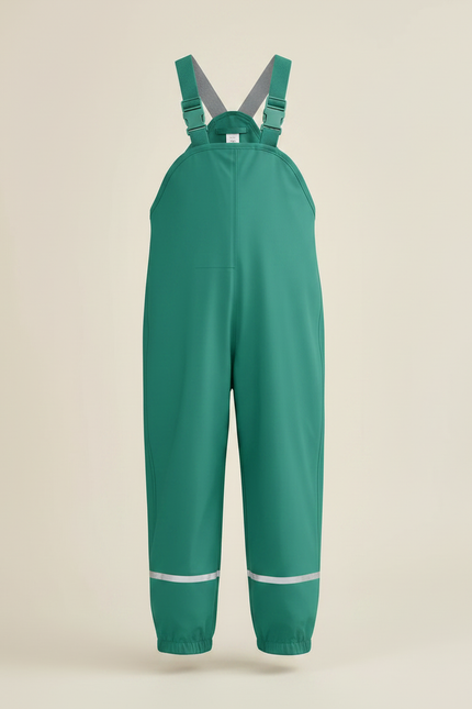 Pantalon Randonnée Vert Enfant Imperméable Salopette Réfléchissant - Polyester - vue 3