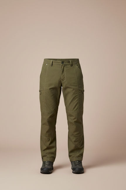 Pantalon Randonnée Homme Kaki Cargo Robuste Coton - vue 3