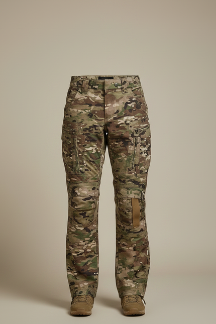 Pantalon Randonnée Camouflage Femme Tactique Multi-poches Durable - Multicolore Toile - vue 3
