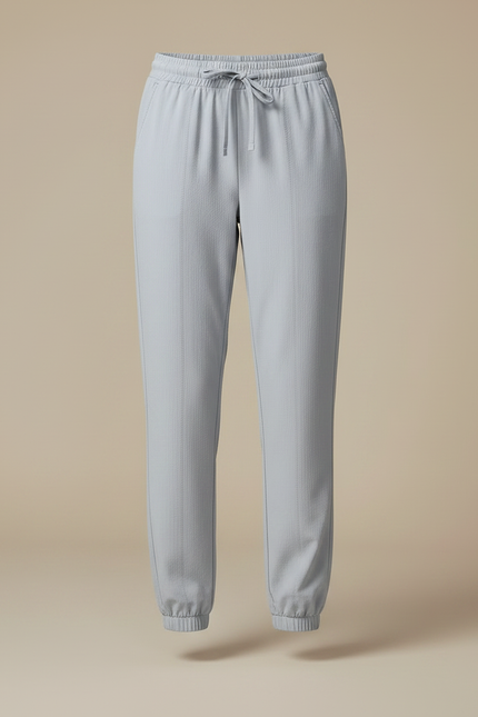 Pantalon Randonnée Gris Clair Fluide Cordon Jogger Femme - Polyester - vue 3