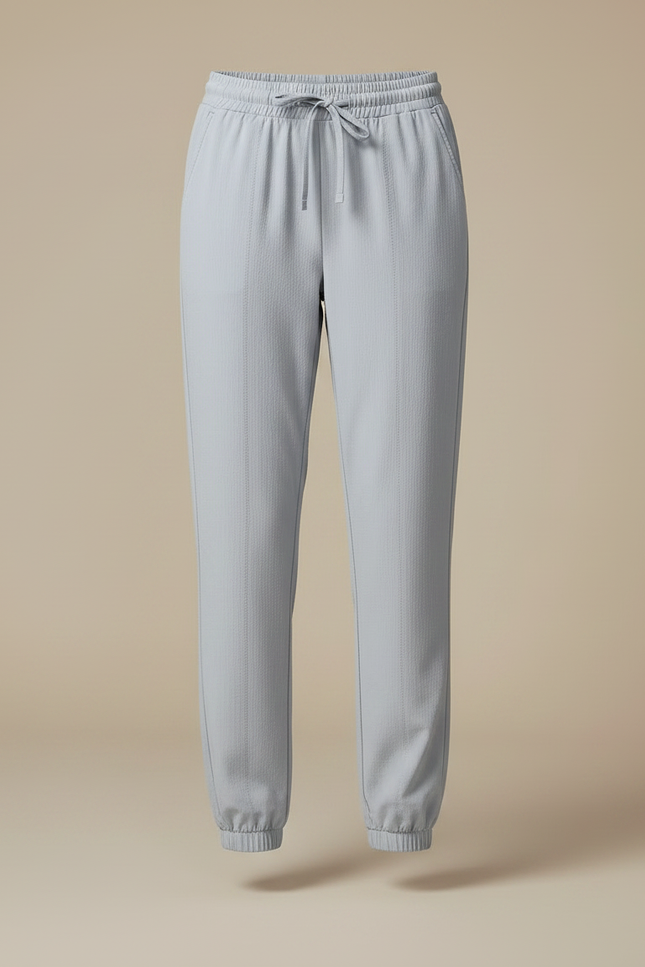 Pantalon Randonnée Gris Clair Fluide Cordon Jogger Femme - Polyester - vue 3