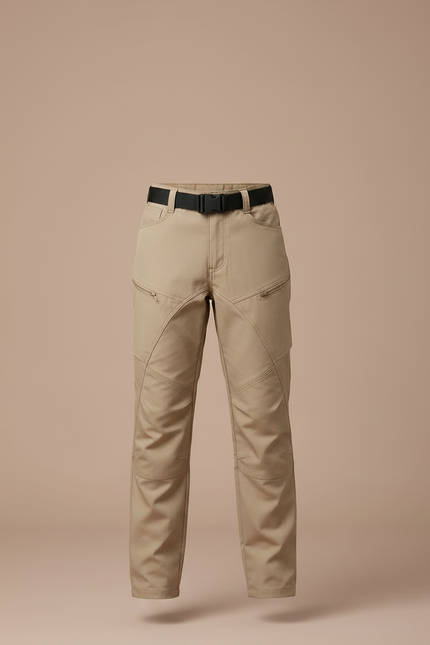 Pantalon Randonnée Beige Enfant Tactique Résistant Multipoches - Polyester - vue 3