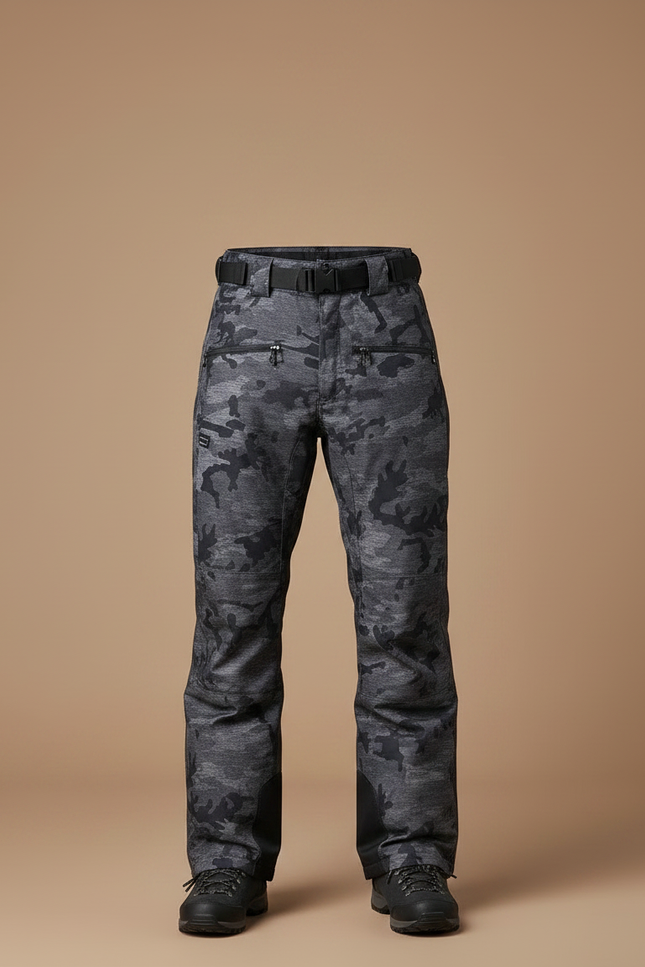 Pantalon Randonnée Camouflage Gris Imperméable Bretelles Homme - Polyester - vue 3