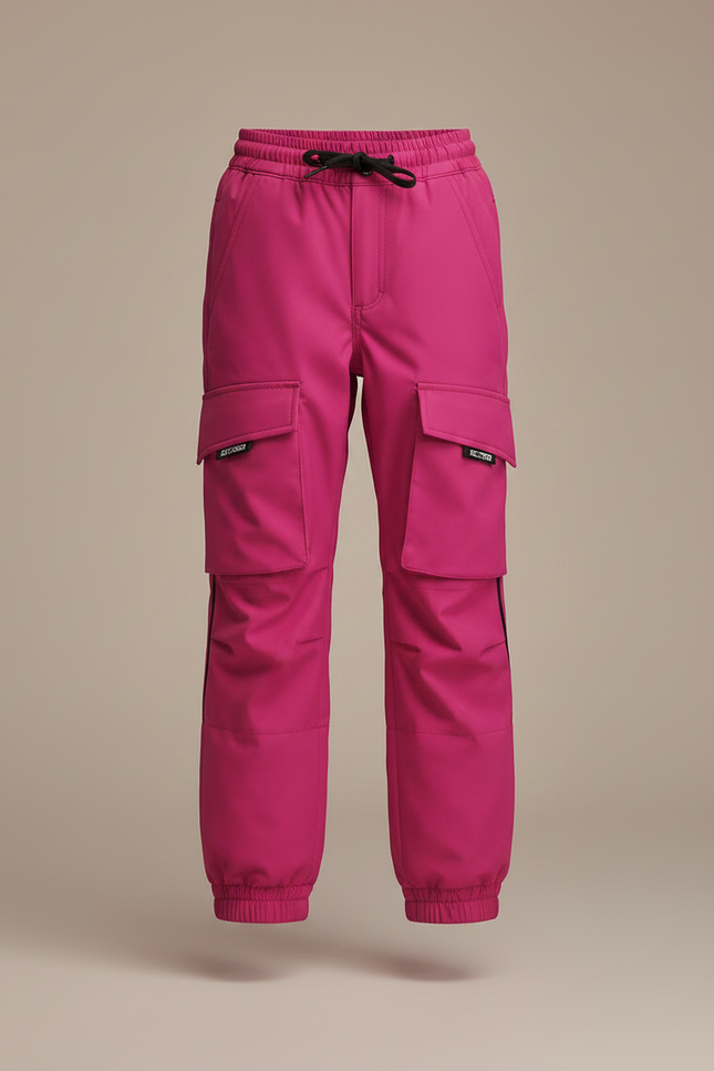 Pantalon Randonnée Rose Cargo Ample Imperméable Fille - Polyester - vue 3