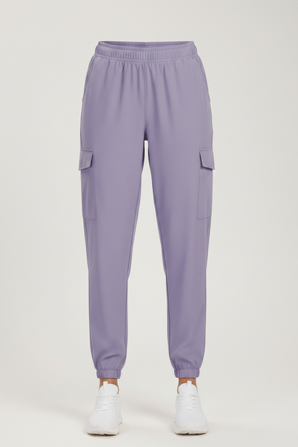 Pantalon Randonnée Violet Cargo Léger Taille Élastique Femme - Polyester - vue 3