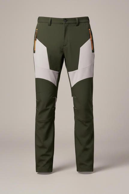 Pantalon Randonnée Vert Bicolore Stretch Homme Léger - Kaki Polyester - vue 3