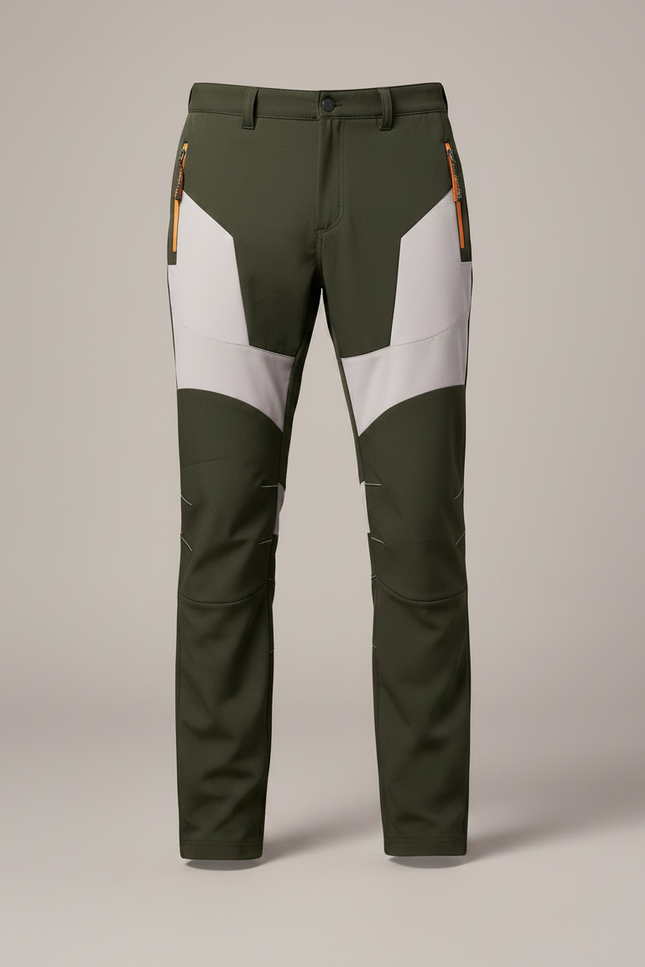Pantalon Randonnée Vert Bicolore Stretch Homme Léger - Kaki Polyester - vue 3