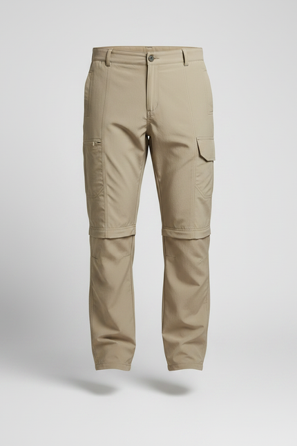 Pantalon Randonnée Beige Convertible Léger Homme - Polyester - vue 3