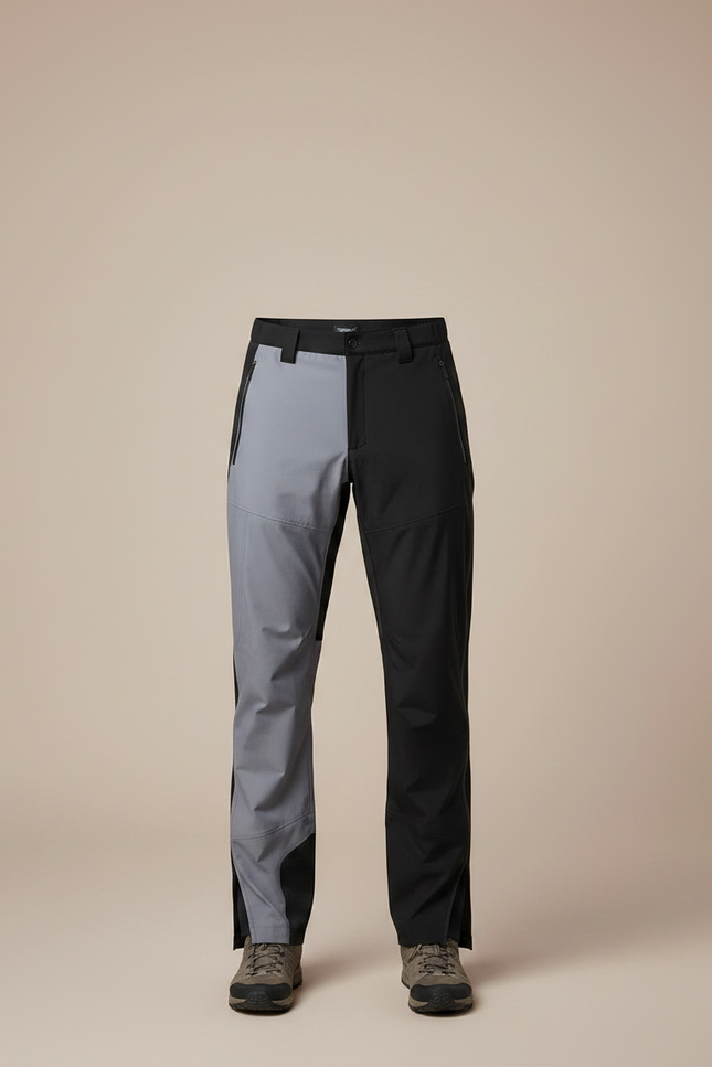 Pantalon Randonnée Bicolore Gris Noir Imperméable Décontracté - Multicolore Polyester - vue 3