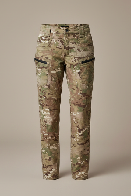 Pantalon Randonnée Camouflage Cargo Léger Femme - Multicolore Toile - vue 3