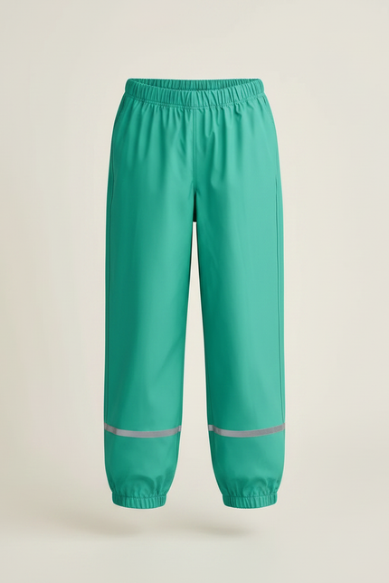Pantalon Randonnée Enfant Imperméable Vert Réfléchissant Respirant - Polyester - vue 3
