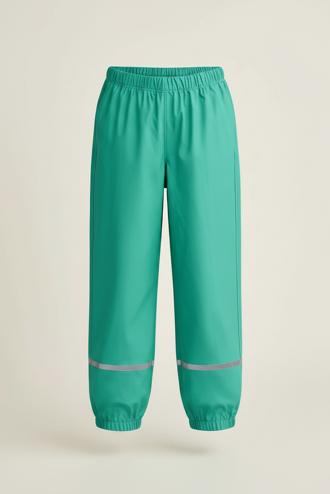 Pantalon Randonnée Enfant Imperméable Vert Réfléchissant Respirant - Polyester - vue 3