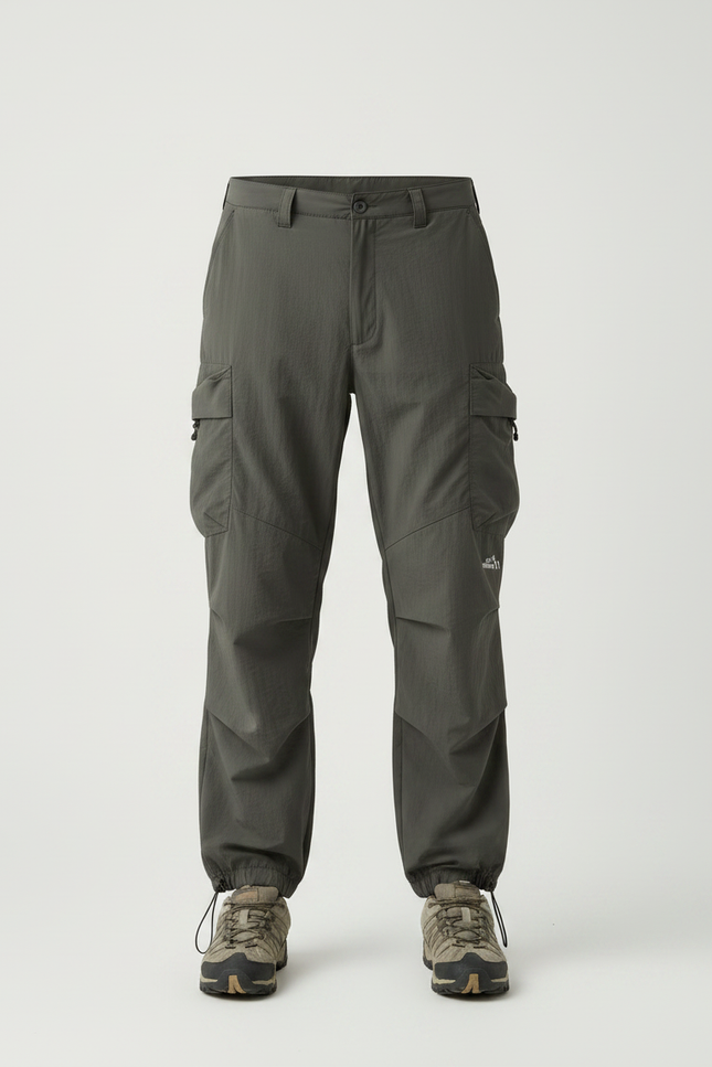 Pantalon Randonnée Kaki Cargo Ample Confortable Homme - Polyester - vue 3