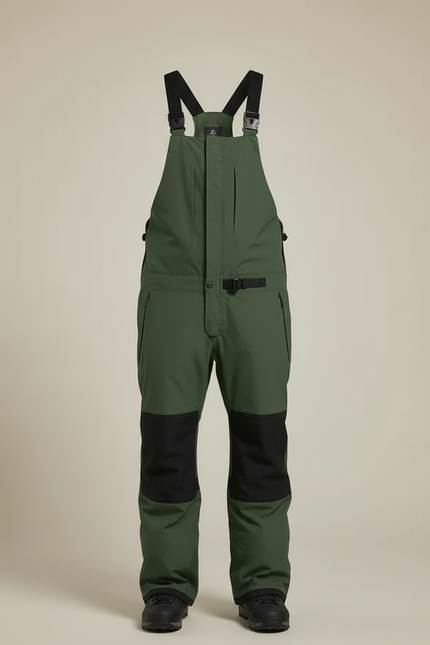 Pantalon Randonnée Vert Bretelles Imperméable Coupe Ample - Polyester - vue 3
