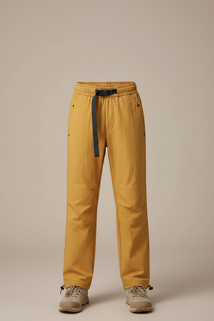 Pantalon Randonnée Enfant Jaune Ample Léger Ceinturé - Polyester - vue 3