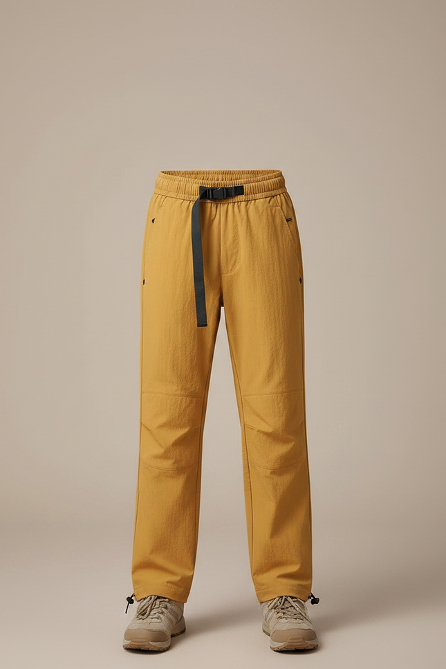 Pantalon Randonnée Enfant Jaune Ample Léger Ceinturé - Polyester - vue 3